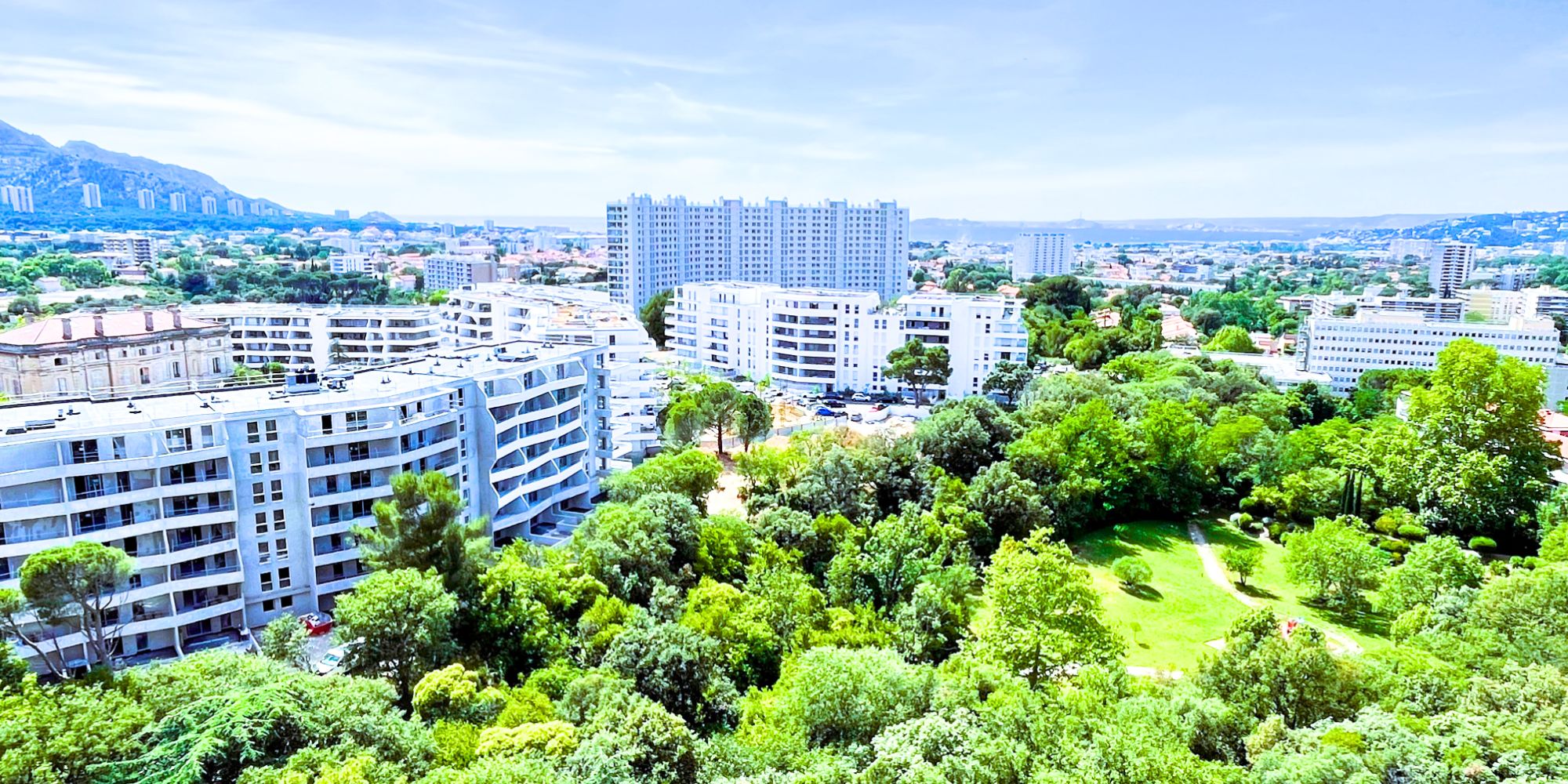Vue d’ensemble du quartier. Immobilier à Valmante Marseille 9e. – Llinares Immobilier